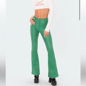 Edikted green leather pants